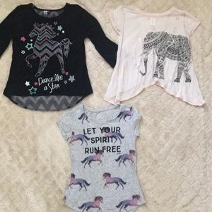 Set of 3 Girls Shirts 🐴🐘